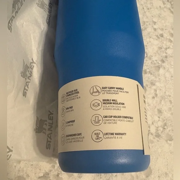 NWT & box STANLEY 30oz Stainless Steel Iceflow Fast Flow Tumbler, azure blue - Picture 8 of 16